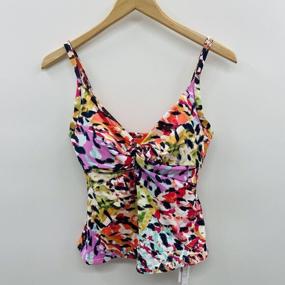 Bleu Rod Beattie Womens Size 6 D-Cup Party Animal Twist-Front Tankini Top 2453 - Picture 3 of 7